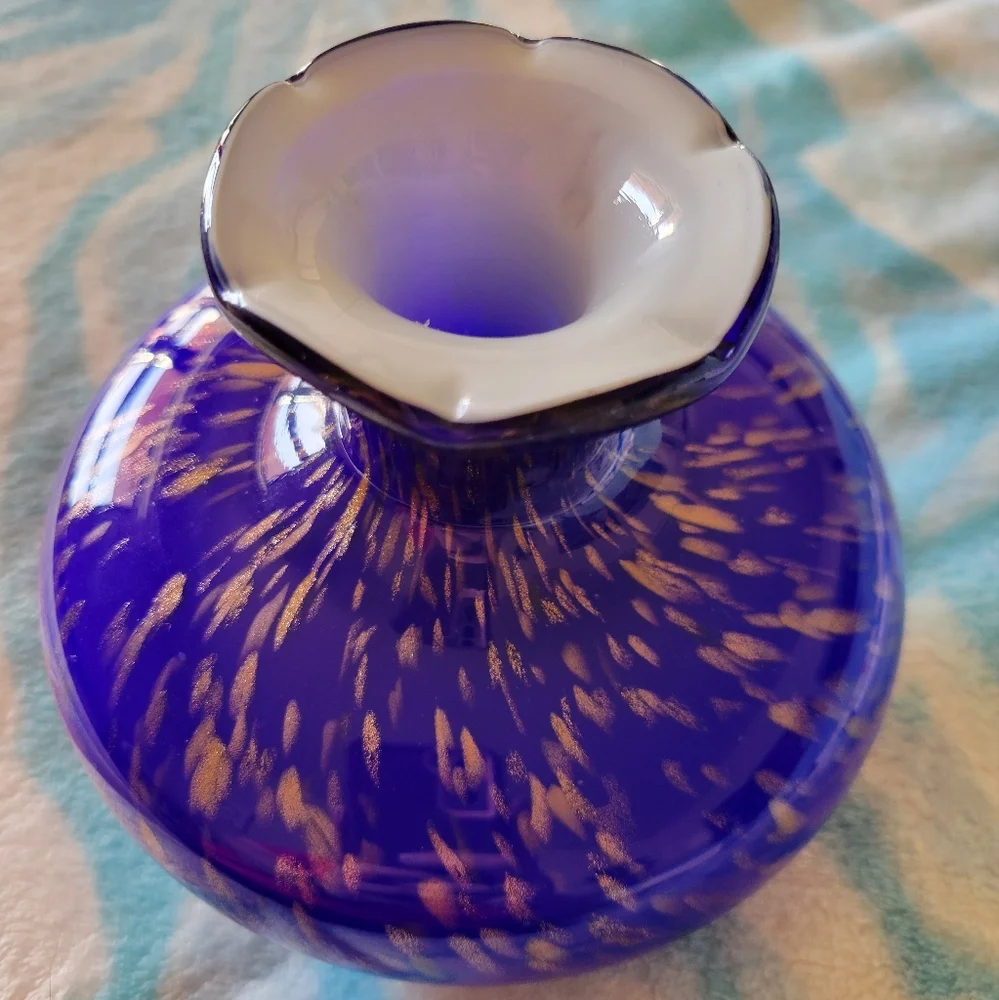 Vase Cobalt Blue and Gold